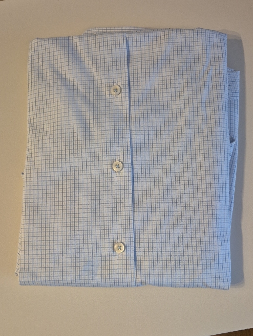 Charles Tyrwhitt Light Blue Windowpane Dress Shirt - CLASSIC - 16.5 NECK - Picture 5 of 11